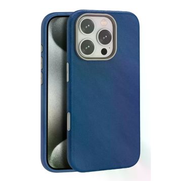 Fuchsia İphone 16 Pro İle Uyumlu Wonder Lacivert Deri Kablosuz Şarj Özellikli Kapak