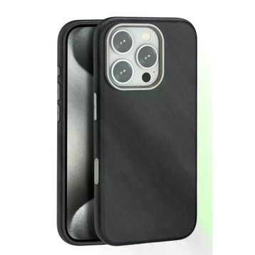 Fuchsia İphone 16 Pro İle Uyumlu Wonder Siyah Deri Kablosuz Şarj Özellikli Kapak