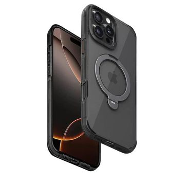 Fuchsia İphone 16 Pro Max İle Uyumlu Hbc-338 Andes Siyah Kablosuz Şarj Özellikli Standlı Kapak