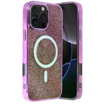 Fuchsia İphone 16 Pro Max İle Uyumlu Helen Derin Mor Kablosuz Şarj Özellikli Kapak
