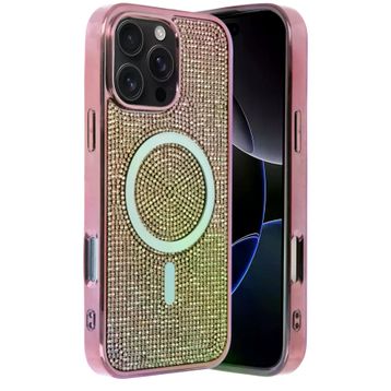 Fuchsia İphone 16 Pro Max İle Uyumlu Helen Pembe Kablosuz Şarj Özellikli Kapak