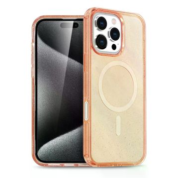 Fuchsia İphone 16 Pro Max Uyumlu Star Turuncu Kablosuz Şarj Özellikli Kapak
