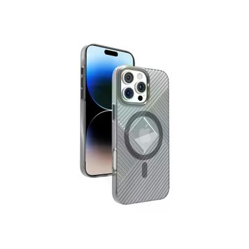 Fuchsia İphone 16 Pro Max Uyumlu Stella Siyah Pc Sert Kablosuz Şarj Özellikli Kılıf