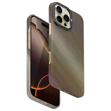 Fuchsia İphone 16 Pro Uyumlu Blaze 1000D Kevlar Gold Kablosuz Şarj Özellikli Kılıf
