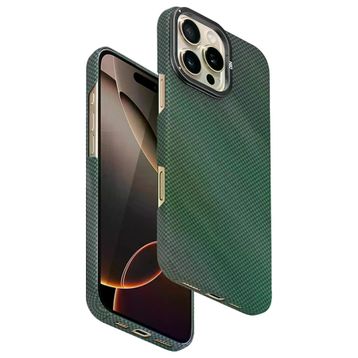 Fuchsia İphone 16 Pro Uyumlu Blaze 1000D Kevlar Yeşil Kablosuz Şarj Özellikli Kılıf