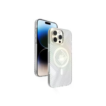 Fuchsia İphone 16 Pro Uyumlu Stella Şeffaf Pc Sert Kablosuz Şarj Özellikli Kılıf