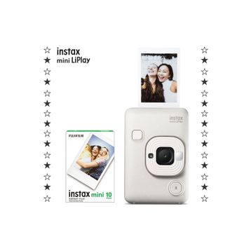 Fujifilm Instax Mini LiPlay Sisli Beyaz Dijital Fotoğraf Makinesi + 10'lu Film