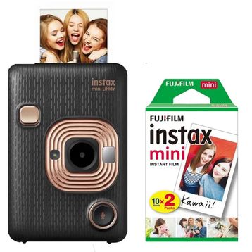 Fujifilm Instax Mini LiPlay Siyah Dijital Fotoğraf Makinesi 20'li Film