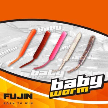 Fujin Baby Worm Pearl White Glow 5.2 cm Floating 18 Adet LRF Silikonu