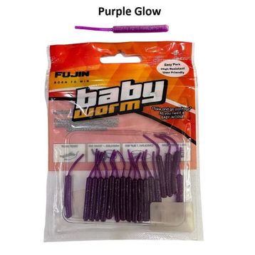 Fujin Baby Worm Purple Glow 5.2 cm Floating 18 Adet LRF Silikonu