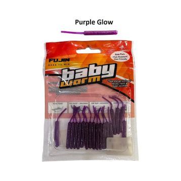 Fujin Baby Worm Purple Glow 5.2 cm Floating 18 Adet LRF Silikonu