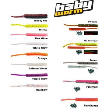 Fujin Baby Worm Purple Glow 5.2 cm Floating 18 Adet LRF Silikonu