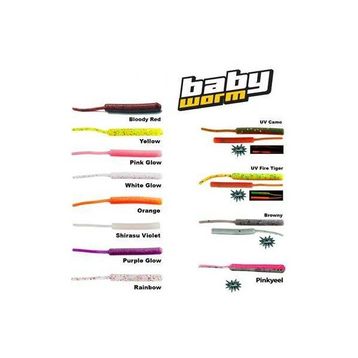 Fujin Baby Worm UV Red Green 5.2 cm Floating 18 Adet LRF Silikonu
