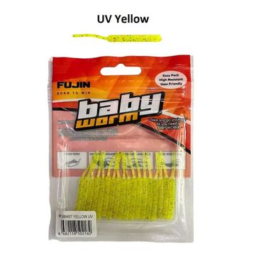 Fujin Baby Worm UV Yellow 5.2 cm Floating 18 Adet LRF Silikonu