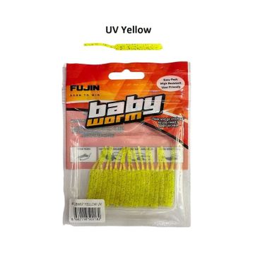Fujin Baby Worm UV Yellow 5.2 cm Floating 18 Adet LRF Silikonu
