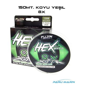 Fujin Hex Braid 8x 150 mt Moss Green Pe İp Misina