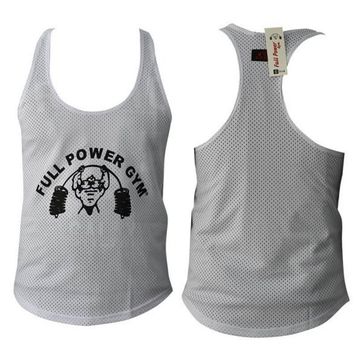 Full Power Gym Beyaz Fileli Erkek Atlet