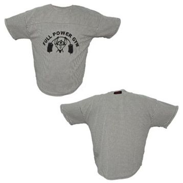Full Power Gym Beyaz Siyah Çizgili Ragtop Spor T-shirt
