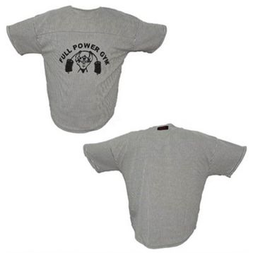 Full Power Gym Beyaz Siyah Çizgili Ragtop Spor T-shirt