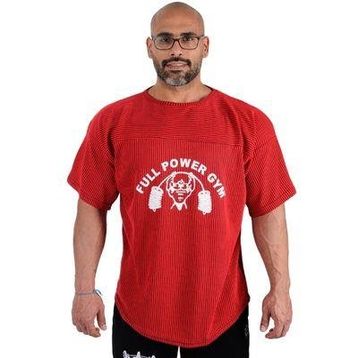 Full Power Gym Ragtop Kırmızı Siyah Çizgili T-shirt