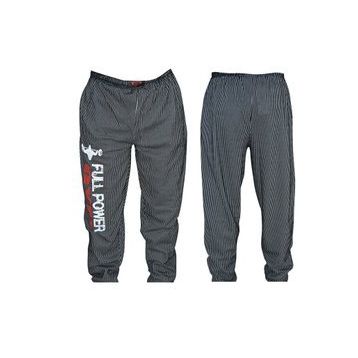 Full Power Gym Siyah Beyaz Çizgili Erkek Alt Eşofman