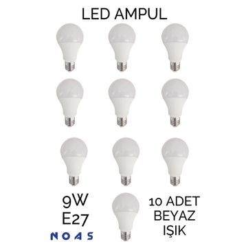 Full Reyon 10 Adet 9 Watt E27 Beyaz Işık Duylu Led Ampul