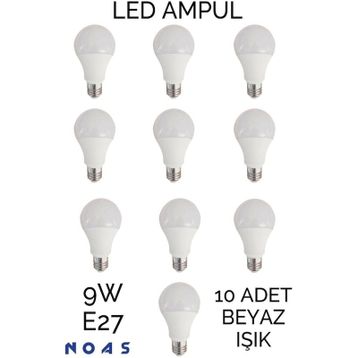 Full Reyon 10 Adet 9 Watt E27 Beyaz Işık Duylu Led Ampul