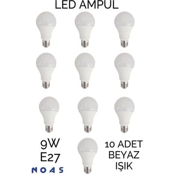 Full Reyon 10 Adet 9 Watt E27 Beyaz Işık Duylu Led Ampul