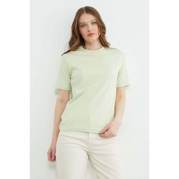 Fulla Moda 81040 Basic Bisiklet Yaka Salaş Kadın T-shirt