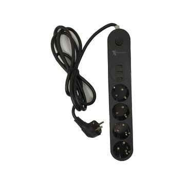 Fulltech 3xUSB Girişli 4'lü 2 mt 2500W Akım Korumalı Priz