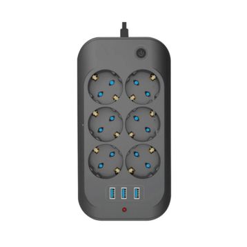 Fulltech FTR-11 6 Priz 3XUSB 2500W Termal Akım Korumalı Priz