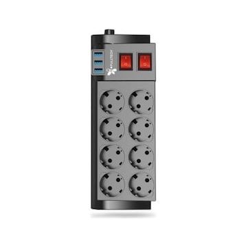 Fulltech FTR08 Gri 8'li Termal Akım Korumalı Priz