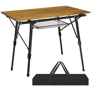Funky Chairs Elite Alüminyum Teleskopik Ayaklı Ahşap Desen Kamp Piknik Masası