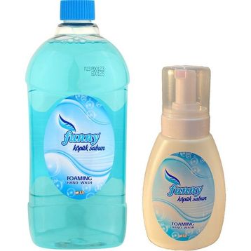 Funny 1 lt Mavi Köpük Sabun+300 ml Şişe Set