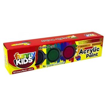 Funny Kids 6 Renkli Set Akrilik Boya