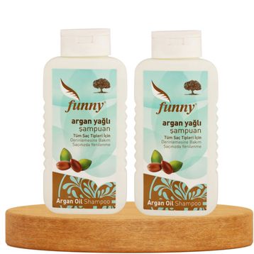 Funny Saç Dökülmesine Karşı Kepek Önleyici Argan Yağlı 2x800 ml Şampuan