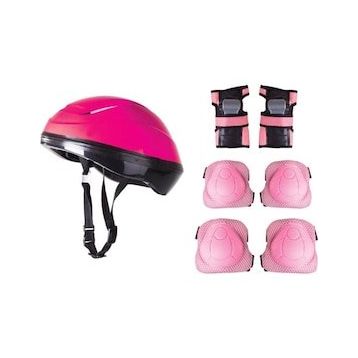 Furkan Toys F-Sports Pembe Kask Dizlik Dirseklik Koruyucu Set
