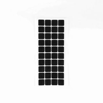 Furndiy 20x20 mm Siyah 40 Parça Kendinden Yapışkanlı Kare Keçe