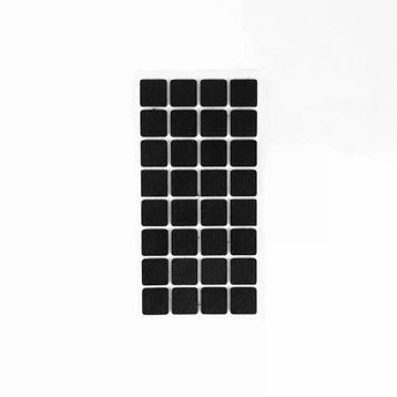 Furndiy 25x25 mm Siyah 32 Parça Kendinden Yapışkanlı Kare Keçe