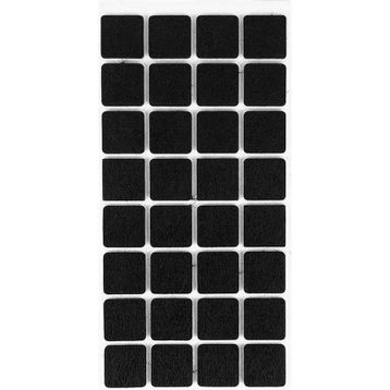Furndiy 25x25 mm Siyah 32 Parça Kendinden Yapışkanlı Kare Keçe