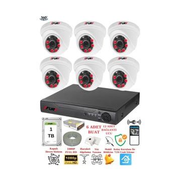 Fury 1412A 6 Kameralı 5MP 3.6 mm Lens 2MP Görüntü 1TB 6 Atom Led Gece Görüşlü Full HD Güvenlik Kamera
