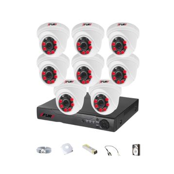 Fury 1412A 8 Kameralı 5MP 3.6 mm Lens 2MP Görüntü 1TB 6 Atom LED Gece Görüşlü Full HD Güvenlik Kamerası
