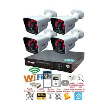 Fury 5525A 4 Kameralı 5MP Lensli 1080P 2MP Görüntü 1TB 6 Atom Gece Görüşlü Full HD Güvenlik Kamerası