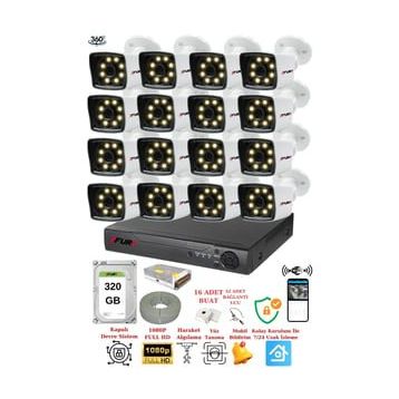 Fury 5525W 320 16 Kameralı 5MP Lens 1080P 2MP Color Görüntü 8 Warm Led Gece Görüş Full HD Güvenlik Kamera