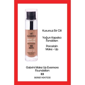 Gabrini No:03 30 ml Ultra Yoğun Kapatıcı Professional Hd Mat Fondöten
