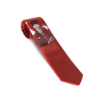 Gaffy AK-14 Atatürk Ve İmza Desenli Dokuma Kırmızı Kravat