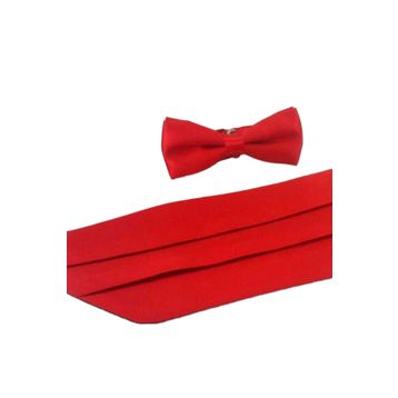 Gaffy Kırmızı Çocuk Boy Düz Renk Saten Kuşak Papyon Takım