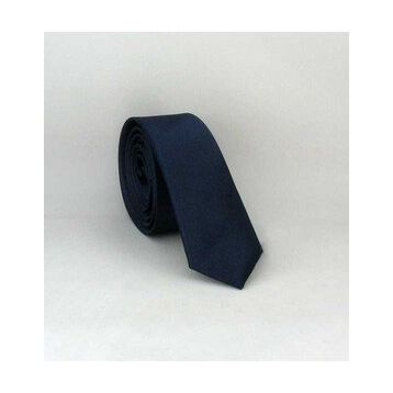 Gaffy USS-03 Lacivert Ultra Slim Fit Düz Renk Saten Kravat