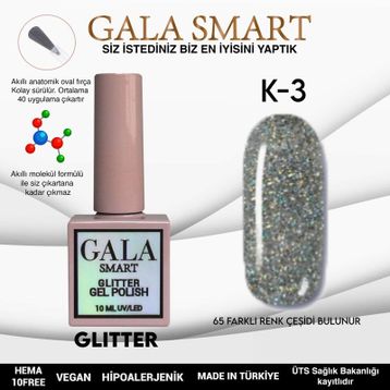 Gala 10 ml K-03 Smart Glitter Kalıcı Oje
