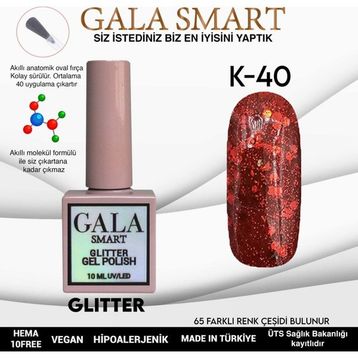 Gala Smart K40 10 ml Glitter Kalıcı Oje